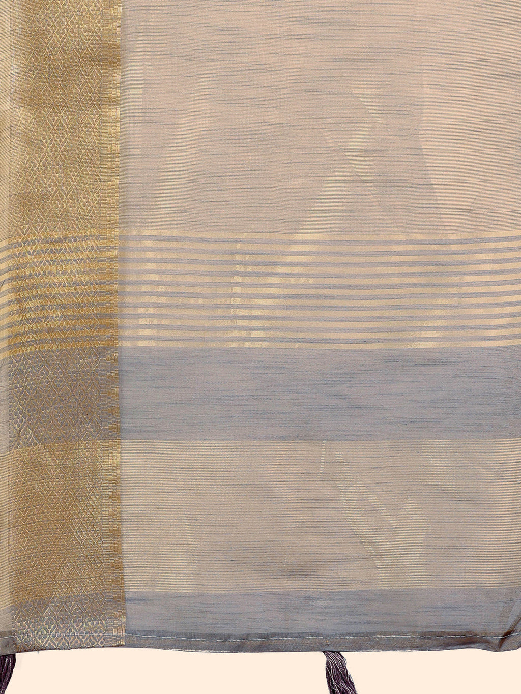 Shree Shyam Fashion Elegant Beige Linen Saree with Golden Zari Border & Rich Pallu | Soft Drape | Festive & Office Wear