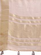 Shree Shyam Fashion Light Pink Organza Woven Zari Work Traditional Tassel Saree