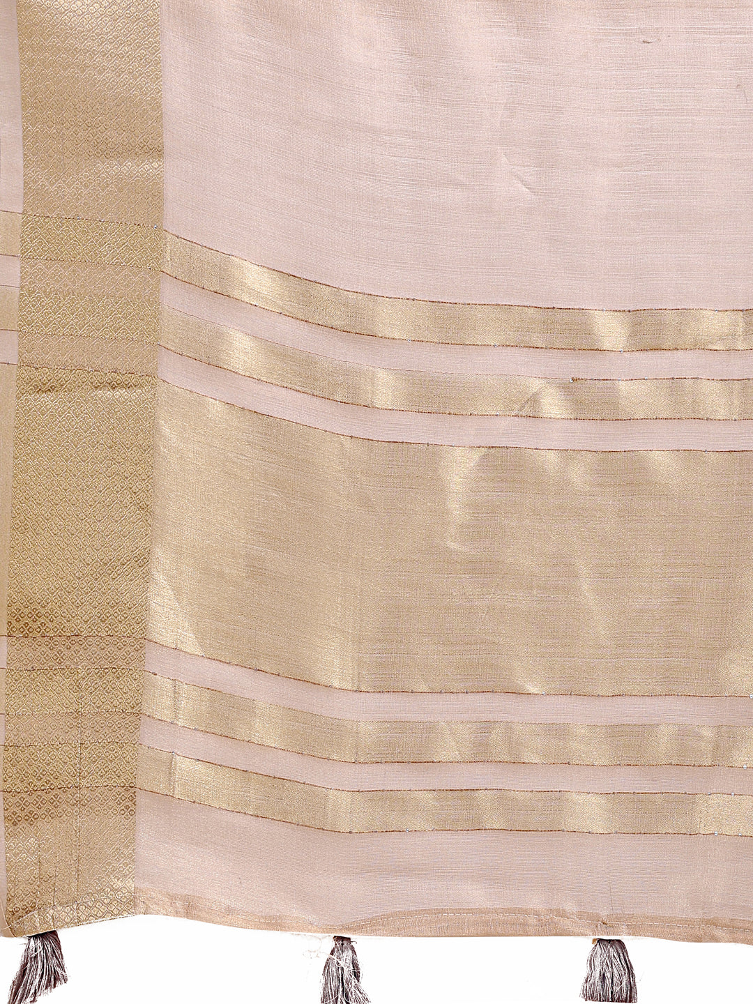 Shree Shyam Fashion Light Pink Organza Woven Zari Work Traditional Tassel Saree