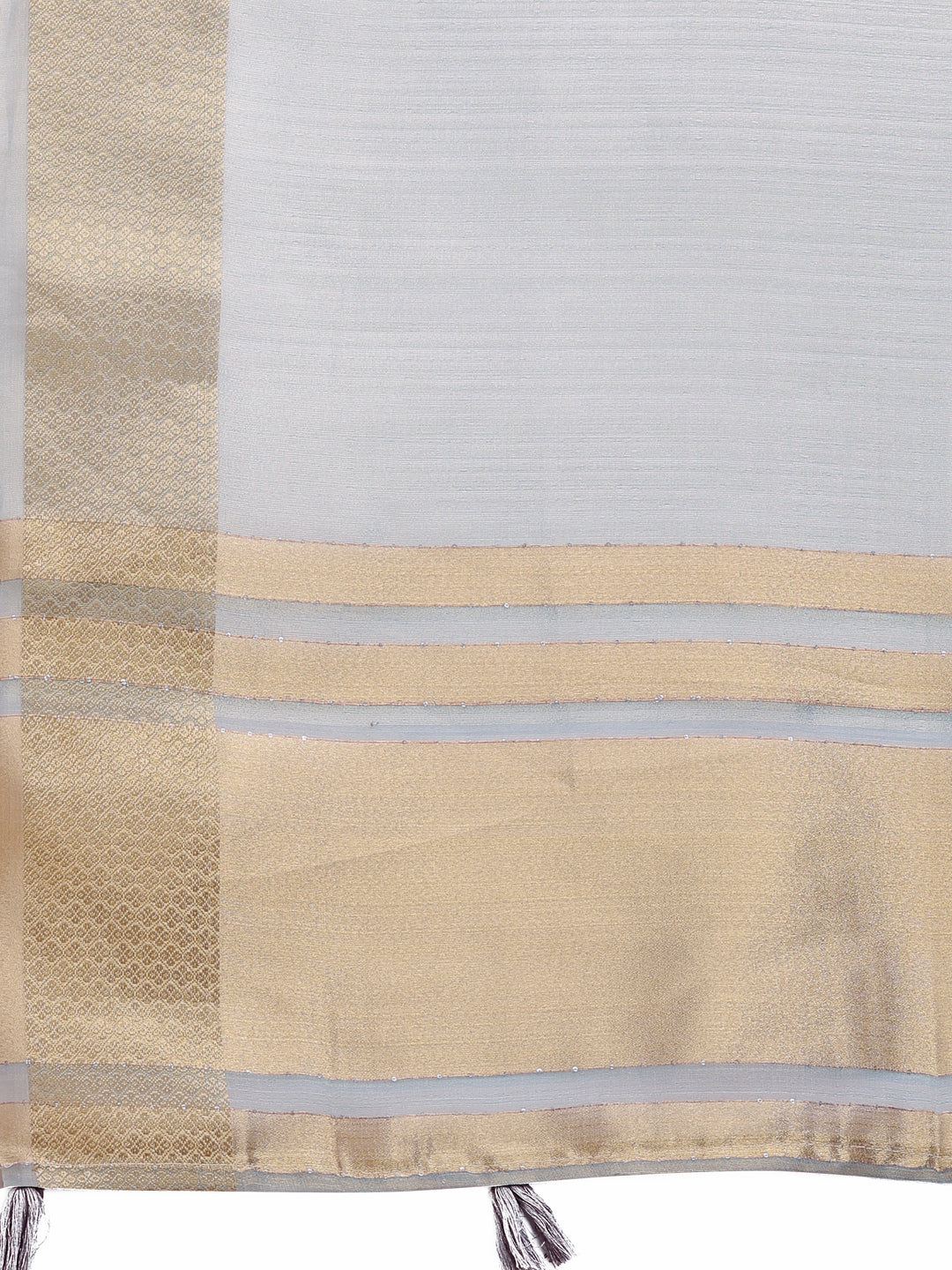 Shree Shyam Fashion Sky Blue Organza Woven Zari Work Traditional Tassel Saree