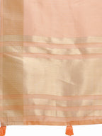 Shree Shyam Fashion Orange Organza Woven Zari Work Traditional Tassel Saree