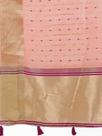 Shree Shyam Fashion Light Pink Gold Organza Silk Saree - Lightweight Luxury for Your Ethnic Moments