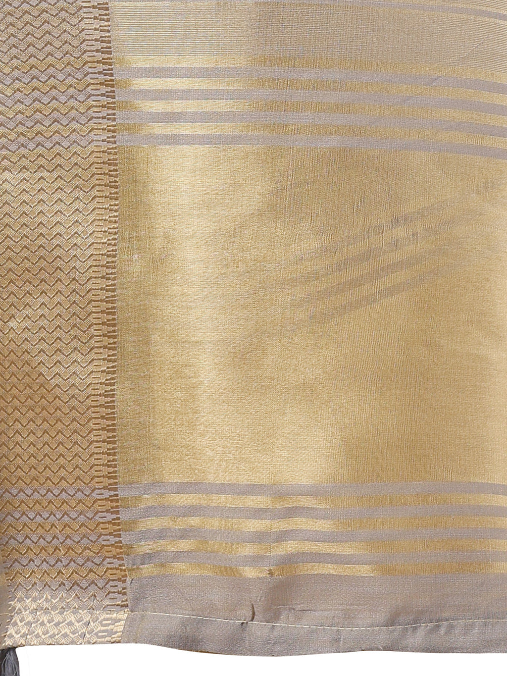 Shree Shyam Fashion Elegant Gold Beige Organza Saree with Zari Border | Party Wear Lightweight Saree with Blouse for Women