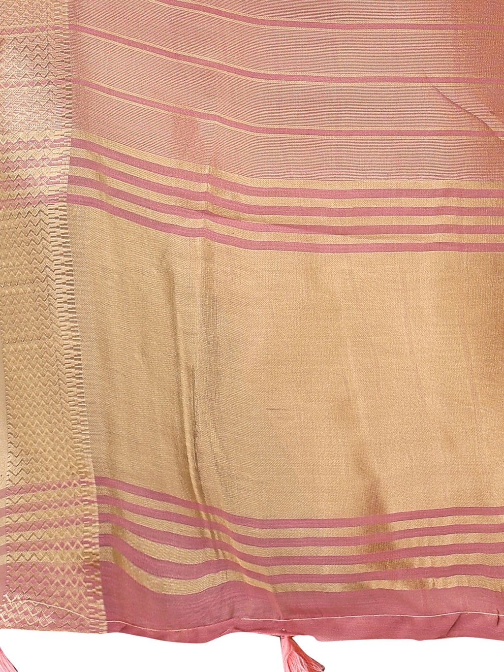 Shree Shyam Fashion Elegant Gold Peach Organza Saree with Zari Border | Party Wear Lightweight Saree with Blouse for Women