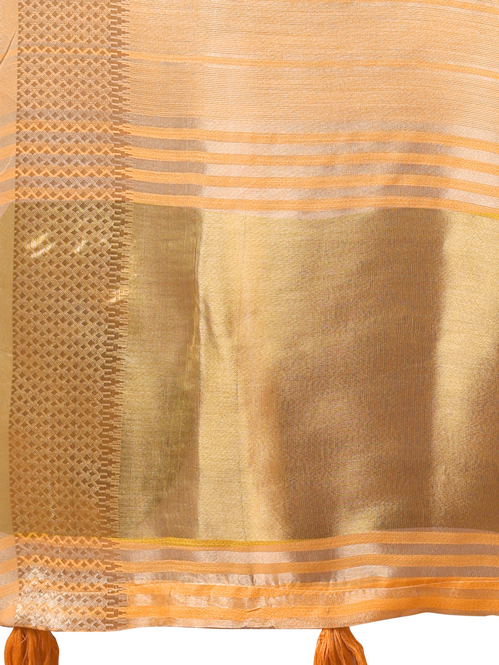 Shree Shyam Fashion Elegant Gold Orange Organza Saree with Zari Border | Party Wear Lightweight Saree with Blouse for Women