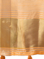 Shree Shyam Fashion Elegant Gold Orange Organza Saree with Zari Border | Party Wear Lightweight Saree with Blouse for Women