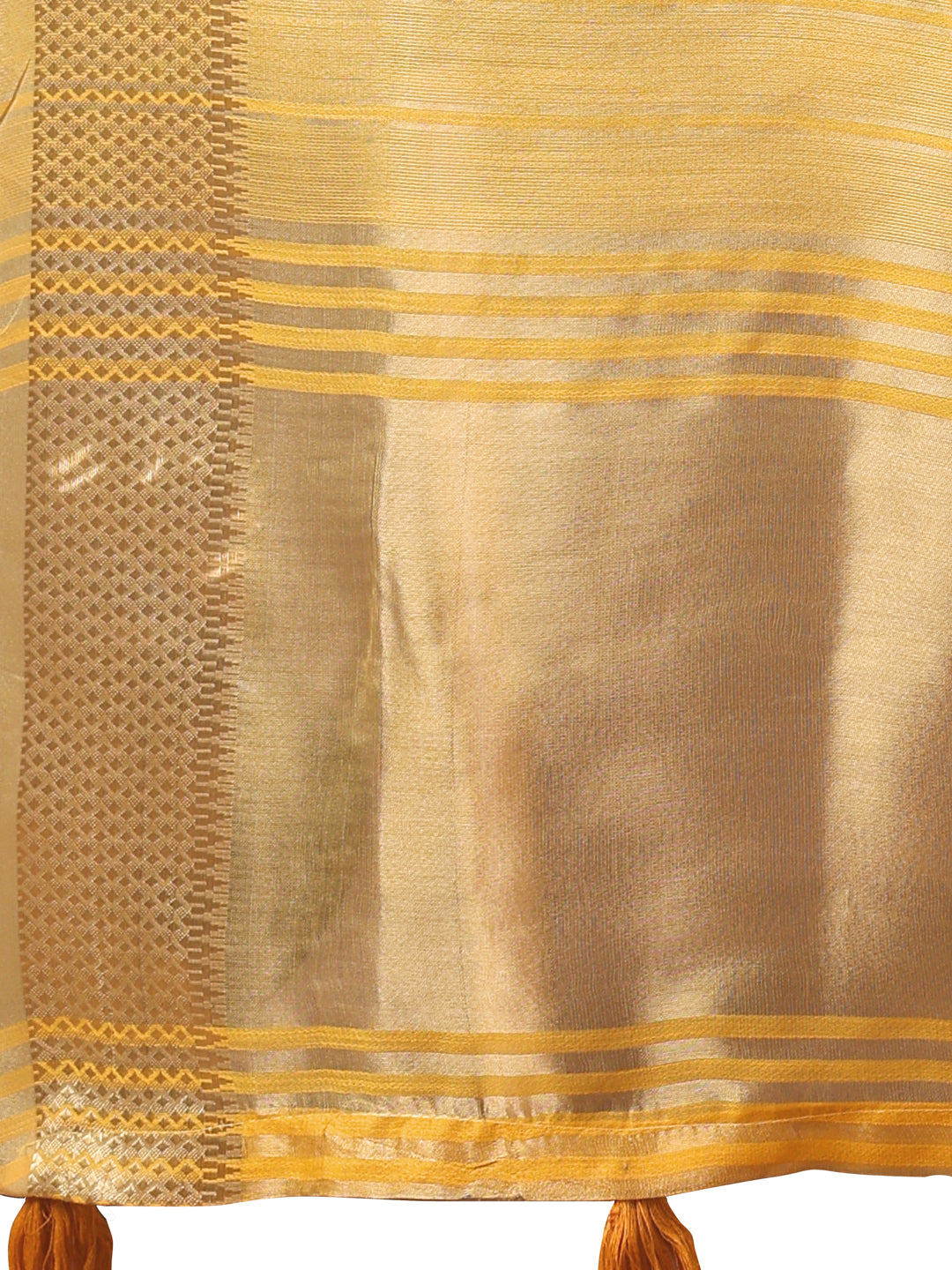 Shree Shyam Fashion Elegant Gold Mustard Organza Saree with Zari Border | Party Wear Lightweight Saree with Blouse for Women