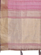 Shree Shyam Fashion Purple Organza Woven Zari Work Traditional Tassel Saree