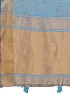 Shree Shyam Fashion Sea Green Organza Woven Zari Work Traditional Tassel Saree