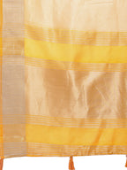 Shree Shyam Fashion Elegant Yellow & Yellow Organza Saree with Rich Zari Border & Pallu Tassels | Premium Partywear Saree for Women