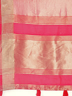 Shree Shyam Fashion Elegant Orange & Pink Organza Saree with Rich Zari Border & Pallu Tassels | Premium Partywear Saree for Women