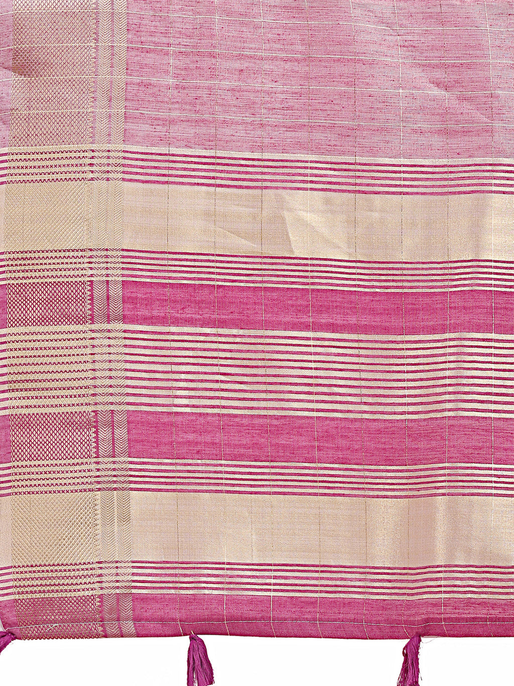 Shree Shyam Fashion Purple Organza Woven Zari Work Traditional Tassel Saree