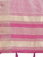 Shree Shyam Fashion Purple Organza Woven Zari Work Traditional Tassel Saree