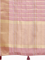 Shree Shyam Fashion Purple Organza Woven Zari Work Traditional Tassel Saree