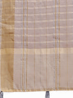 Shree Shyam Fashion Tan Organza Woven Zari Work Traditional Tassel Saree