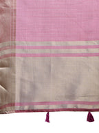 Shree Shyam Fashion Magenta Organza Woven Zari Work Traditional Tassel Saree