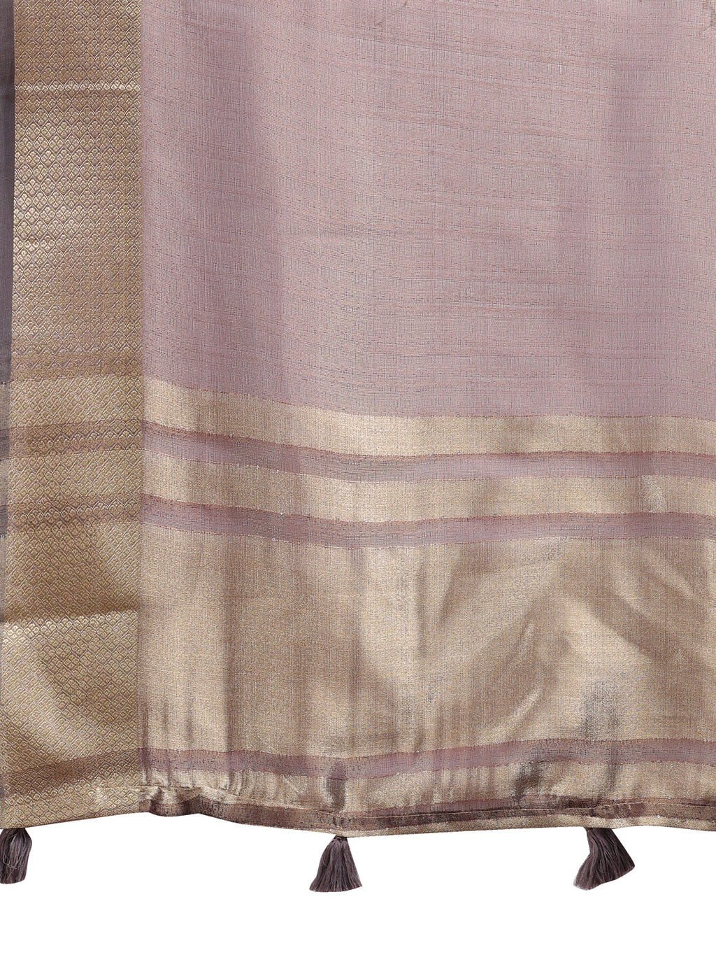 Shree Shyam Fashion Brown Organza Woven Zari Work Traditional Tassel Saree