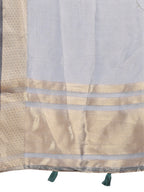 Shree Shyam Fashion Silver Organza Woven Zari Work Traditional Tassel Saree