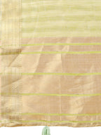 Shree Shyam Fashion Light Green Organza Woven Zari Work Traditional Tassel Saree