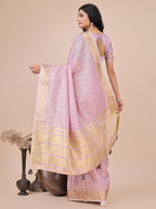 Shree Shyam Fashion Light Pink Organza Woven Zari Work Traditional Tassel Saree