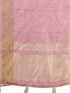Shree Shyam Fashion Elegant Purple Organza Saree with Golden Zari Border - Festive & Office Wear Saree with Blouse Piece
