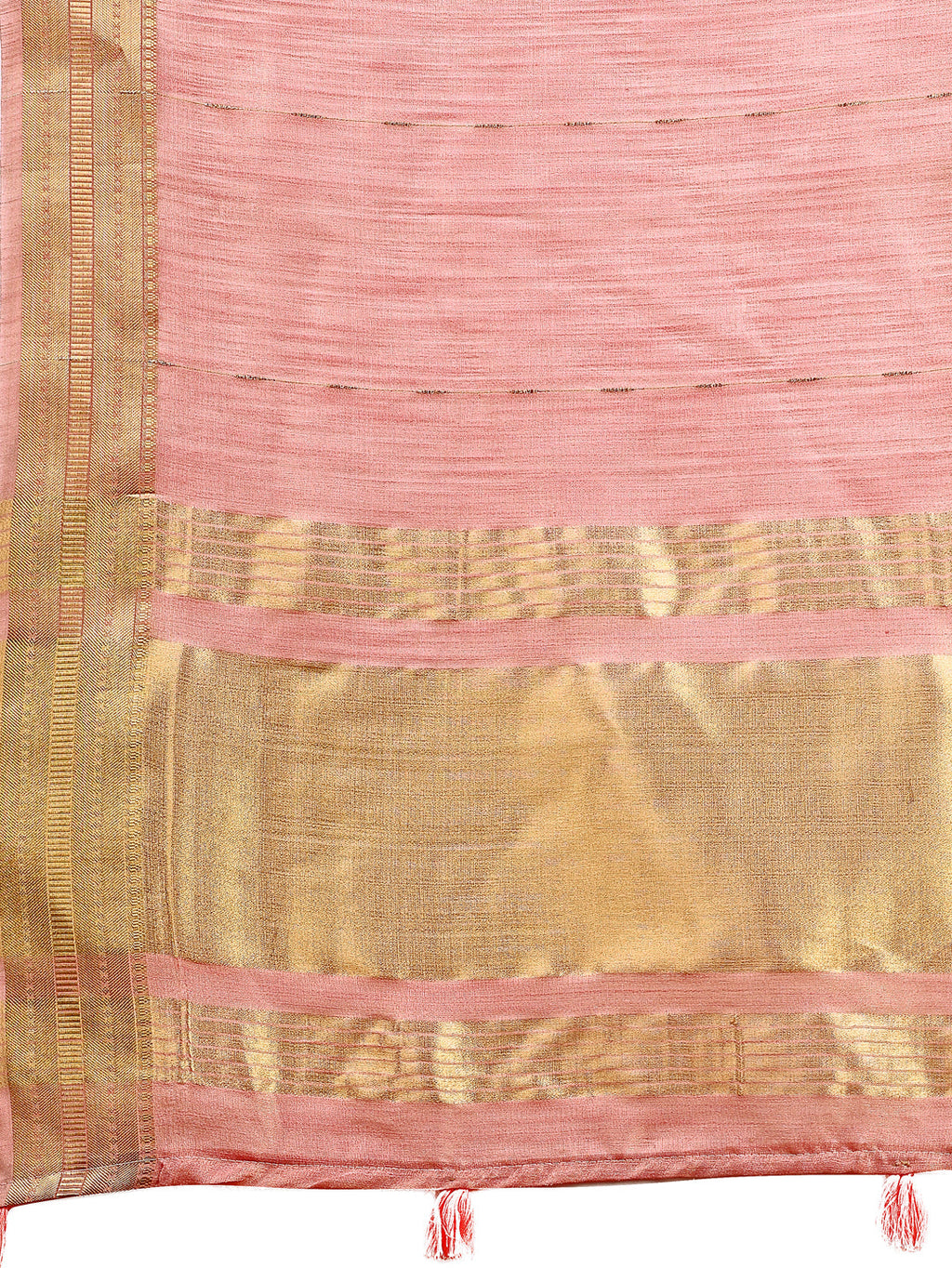 Shree Shyam Fashion Elegant Light Pink Organza Saree with Golden Zari Border - Festive & Office Wear Saree with Blouse Piece