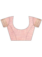 Shree Shyam Fashion Elegant Light Pink Organza Saree with Golden Zari Border - Festive & Office Wear Saree with Blouse Piece
