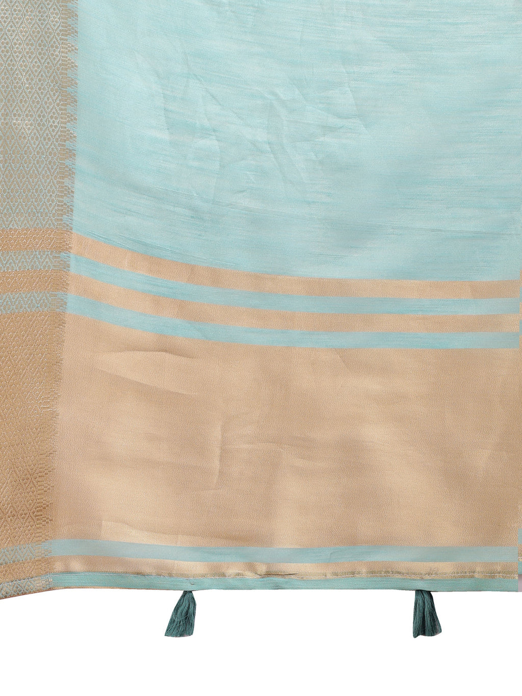 Shree Shyam Fashion Sea Green Gold Cotton Ready-to-Wear Saree - Simplicity Meets Effortless Grace