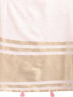 Shree Shyam Fashion Peach Gold Cotton Ready-to-Wear Saree - Simplicity Meets Effortless Grace