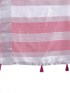 Shree Shyam Fashion Purple Organza Woven Zari Work Traditional Tassel Saree