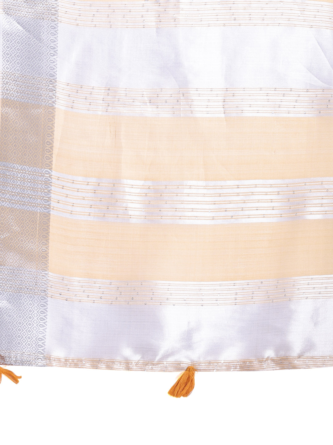 Shree Shyam Fashion Yellow Organza Woven Zari Work Traditional Tassel Saree