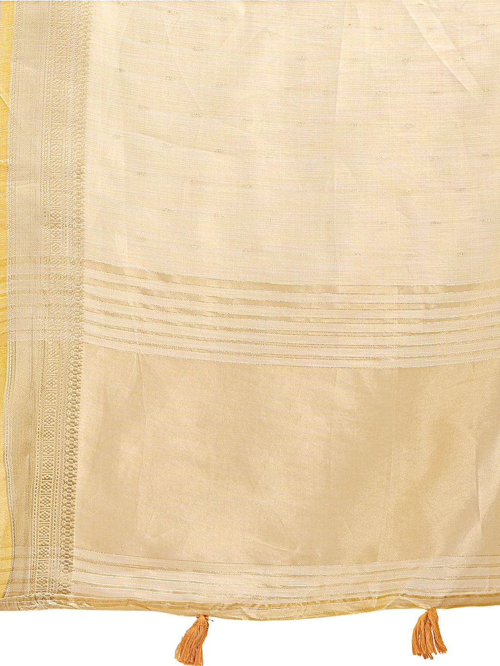 Shree Shyam Fashion Yellow Organza Woven Zari Work Traditional Tassel Saree