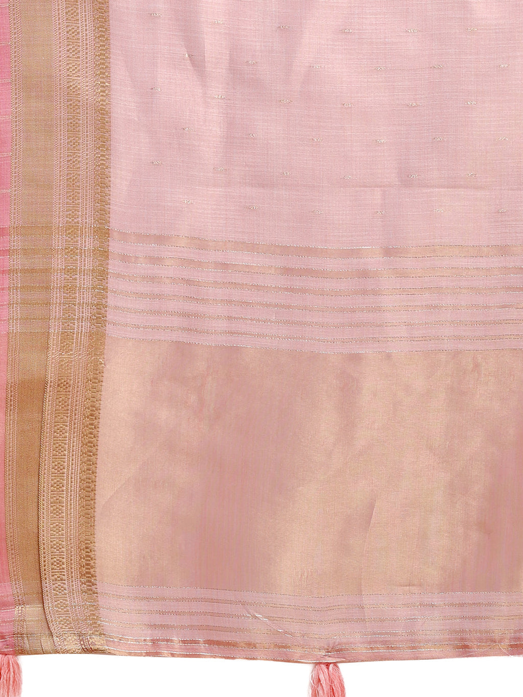 Shree Shyam Fashion Light Pink Organza Woven Zari Work Traditional Tassel Saree
