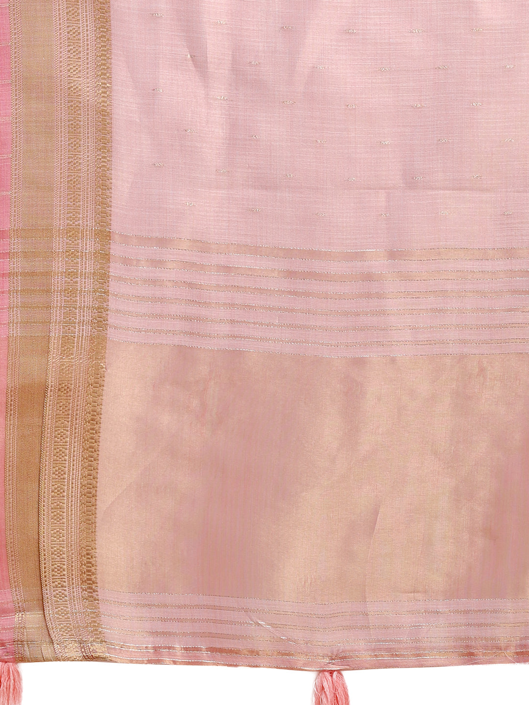 Shree Shyam Fashion Light Pink Organza Woven Zari Work Traditional Tassel Saree