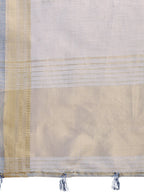 Shree Shyam Fashion Grey Organza Woven Zari Work Traditional Tassel Saree