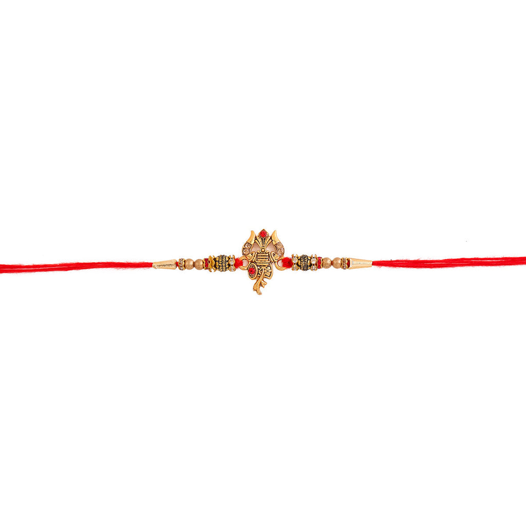 trueBrowns X Voylla Designer Ganesha Rakhi With Roli Chaawal Pack - Distacart