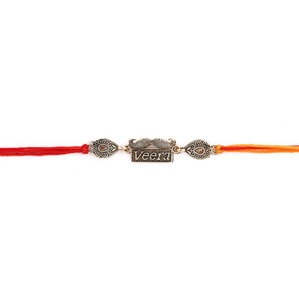 trueBrowns X Voylla Antique Designer Veera Rakhi With Roli Chaawal Pack - Distacart