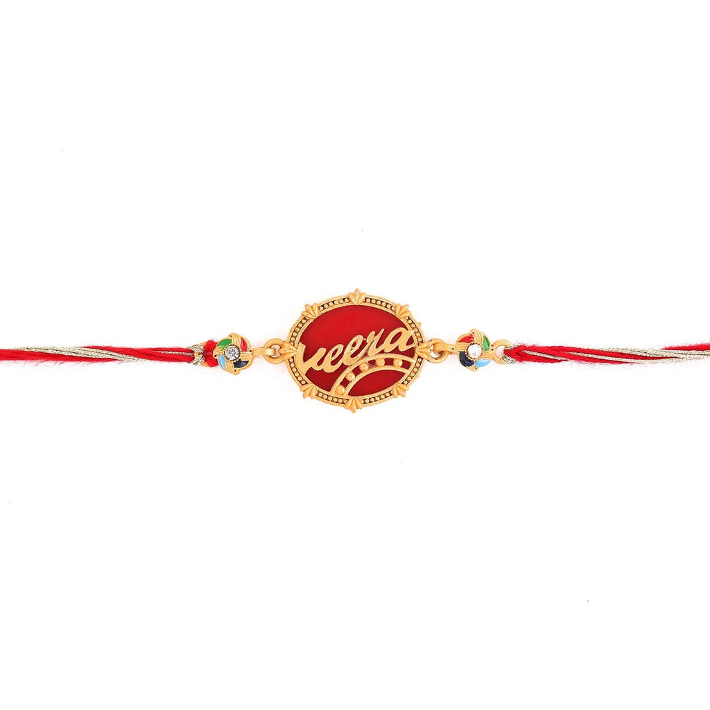 trueBrowns X Voylla Designer Veera Enameled Rakhi With Roli Chaawal Pack - Distacart