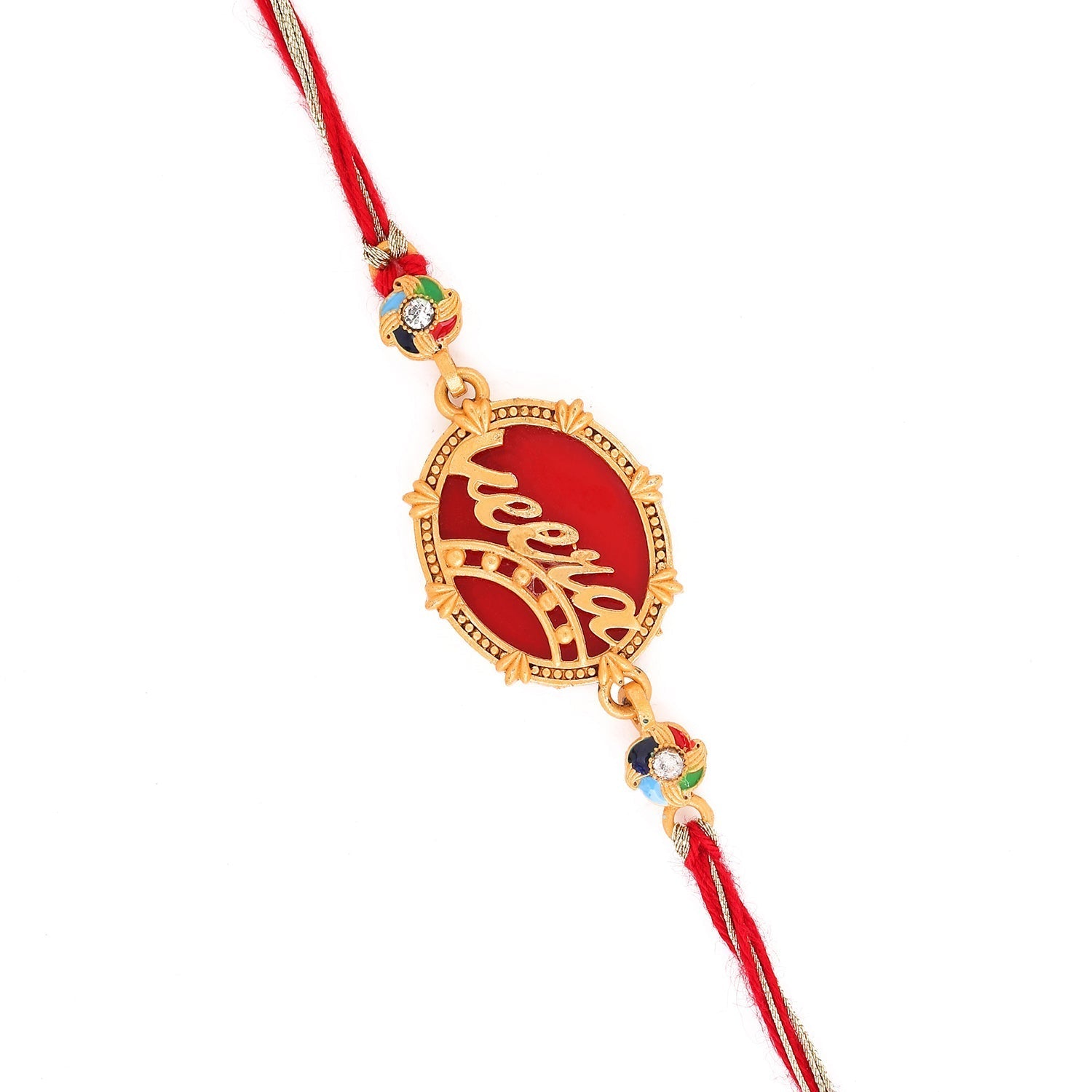 trueBrowns X Voylla Designer Veera Enameled Rakhi With Roli Chaawal Pack - Distacart