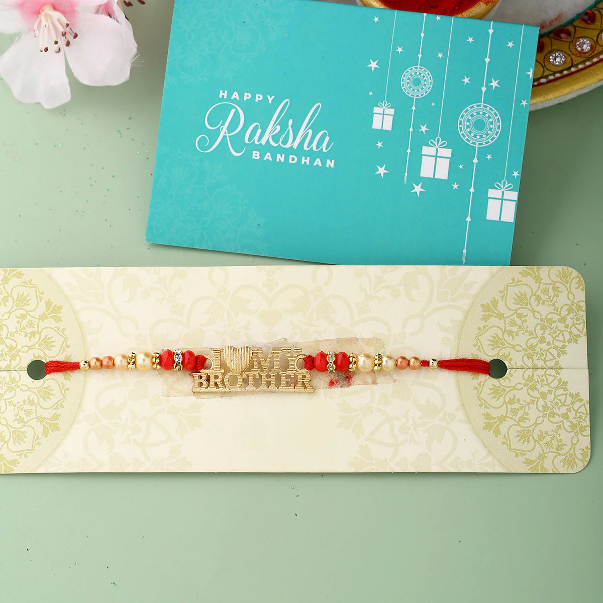 trueBrowns X Voylla I Love My Brother Designer Rakhi With Roli Chaawal Pack - Distacart