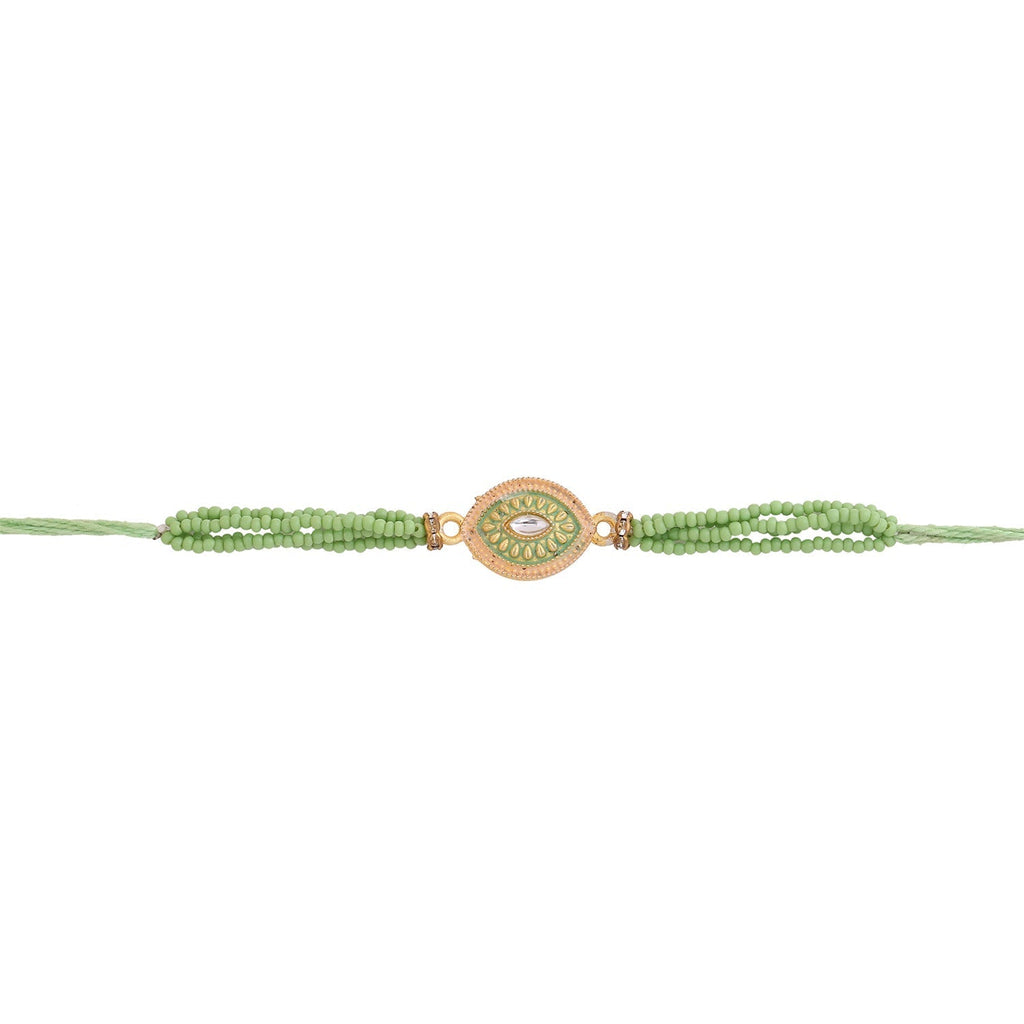 trueBrowns X Voylla Designer Beaded Rakhi With Roli Chaawal Pack - Distacart