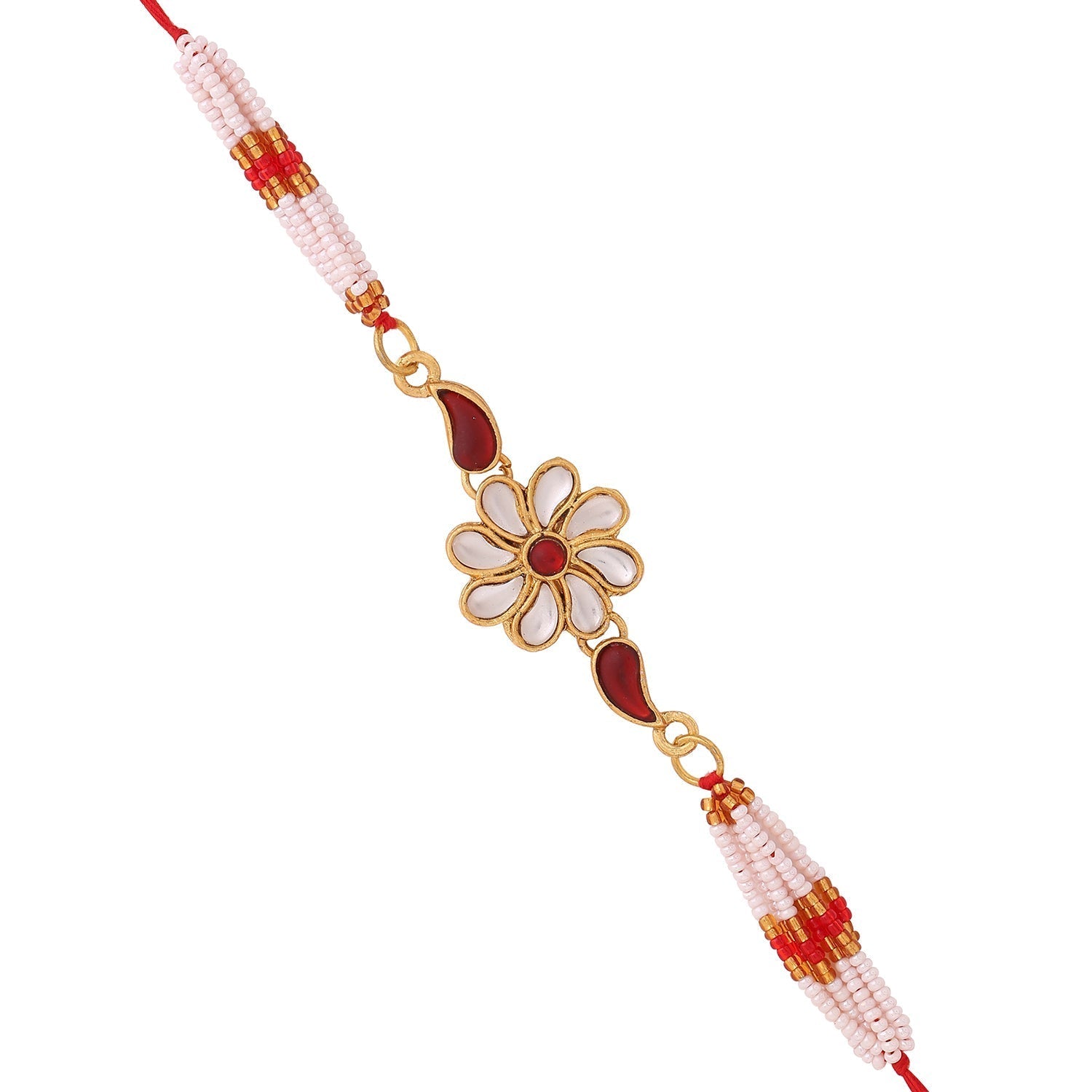 trueBrowns X Voylla Graceful Kundan Rakhi With Roli Chaawal Pack - Distacart