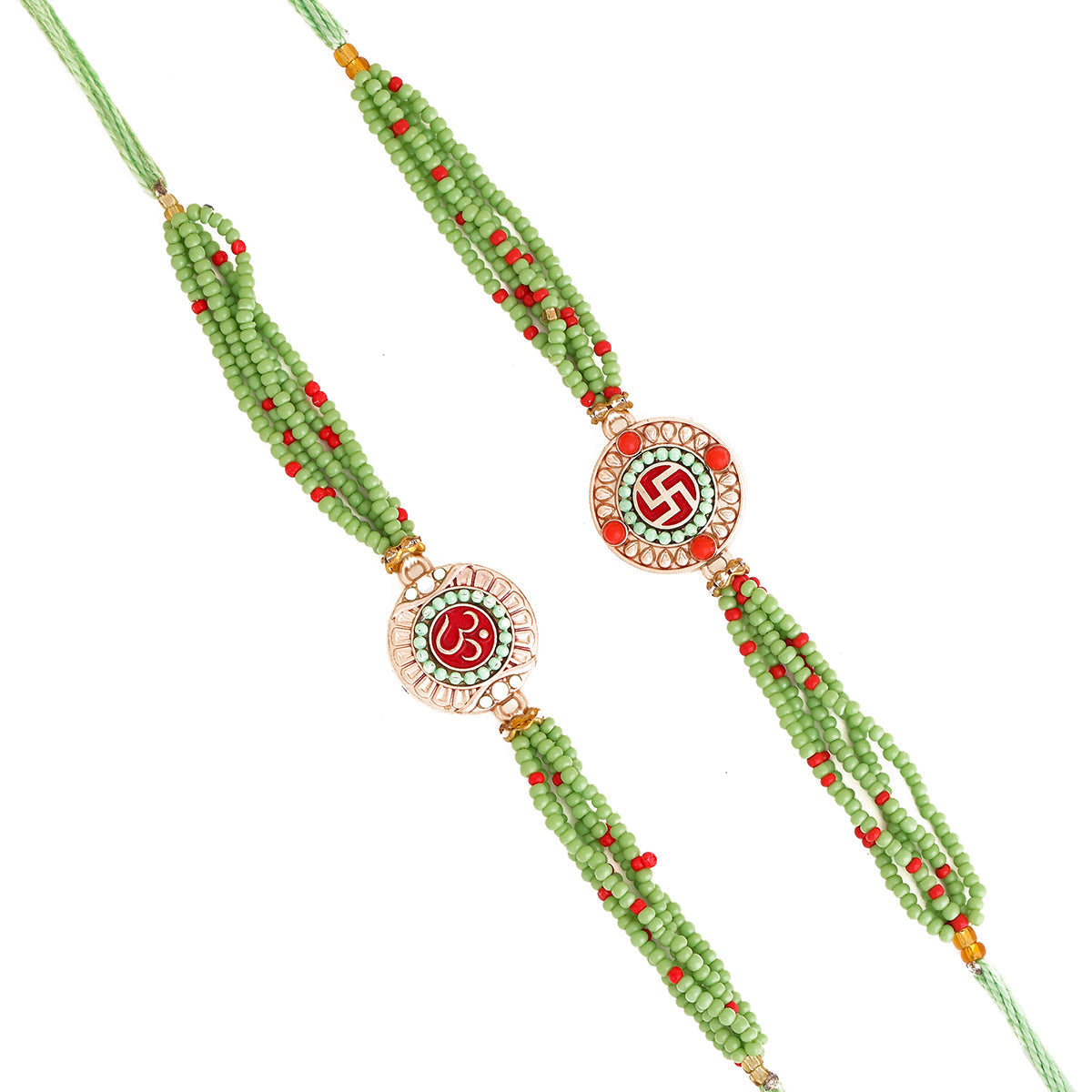 trueBrowns X Voylla Set of Two Beaded Rakhis With Roli Chaawal Pack - Distacart