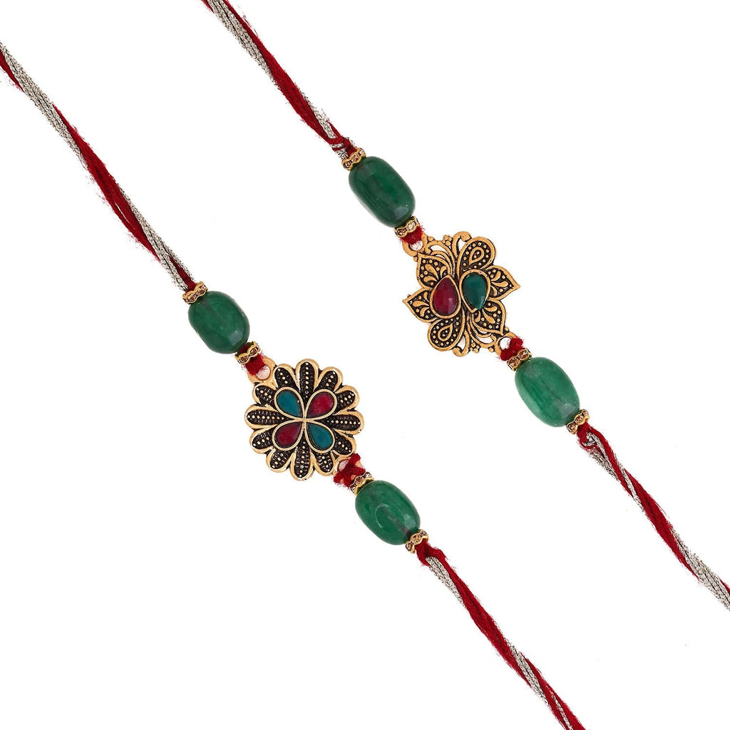trueBrowns X Voylla Graceful Set of Two Rakhis With Roli Chaawal Pack - Distacart