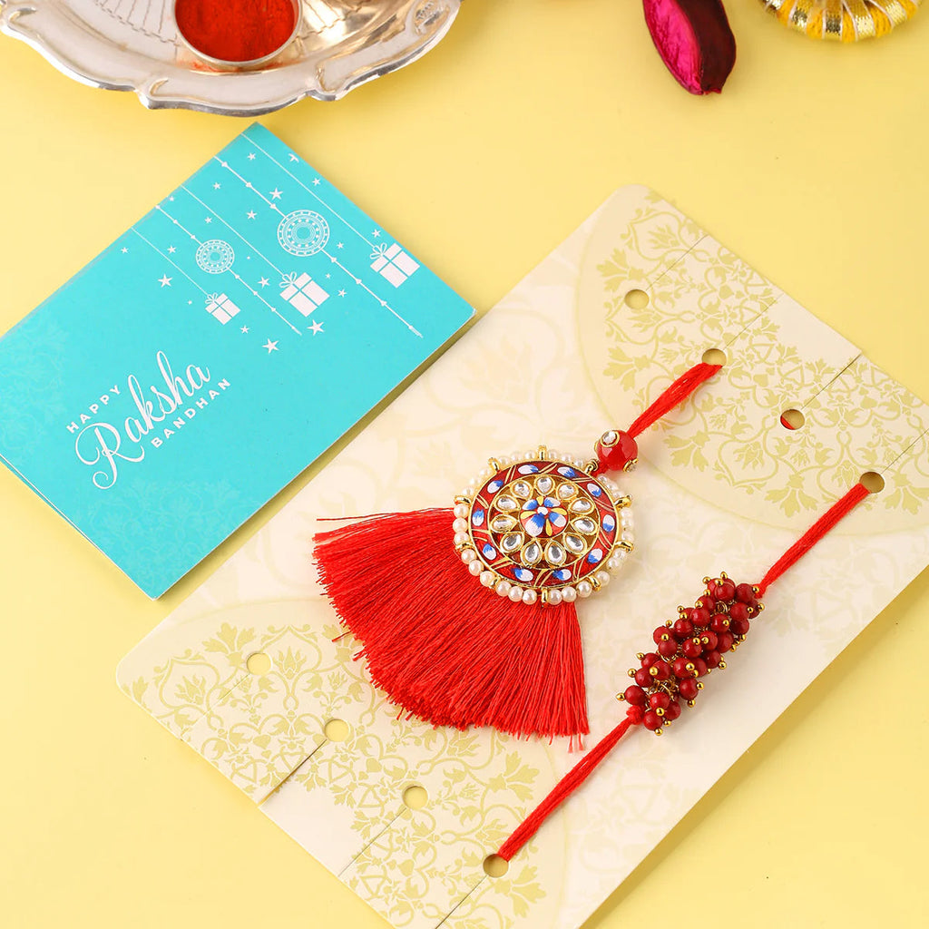 trueBrowns X Voylla Designer Bhaiya Bhabhi Rakhi Set With Roli Chaawal Pack - Distacart