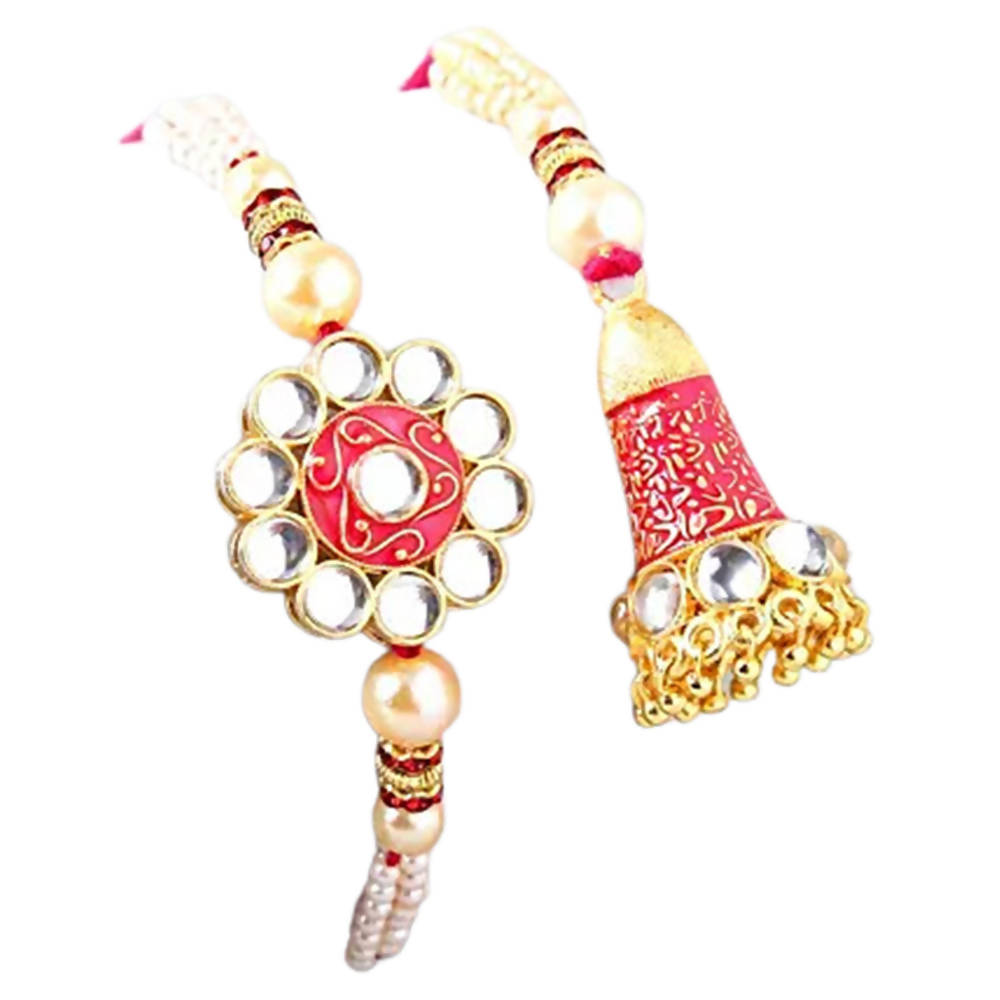 Traditional Meenakari Lumba Rakhi Set