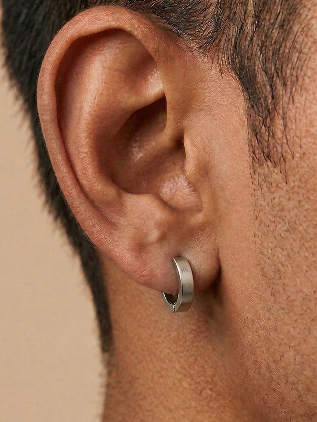 NVR Men's Silver Plated Hoop Earrings - Distacart