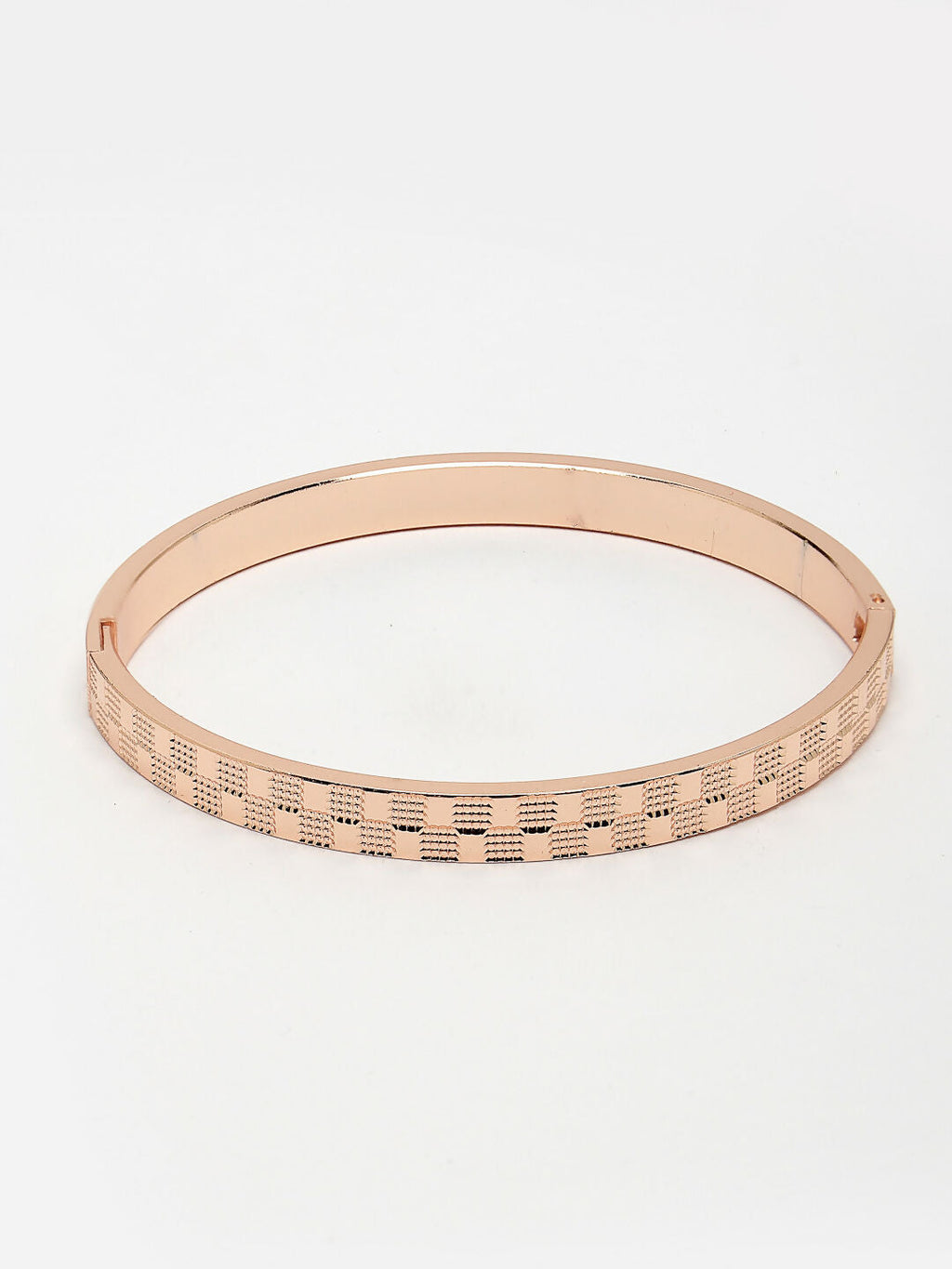 NVR Men's Rose Gold Stainless Steel Kada Bracelet - Distacart