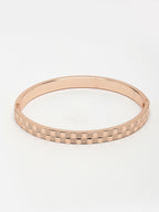 NVR Men's Rose Gold Stainless Steel Kada Bracelet - Distacart