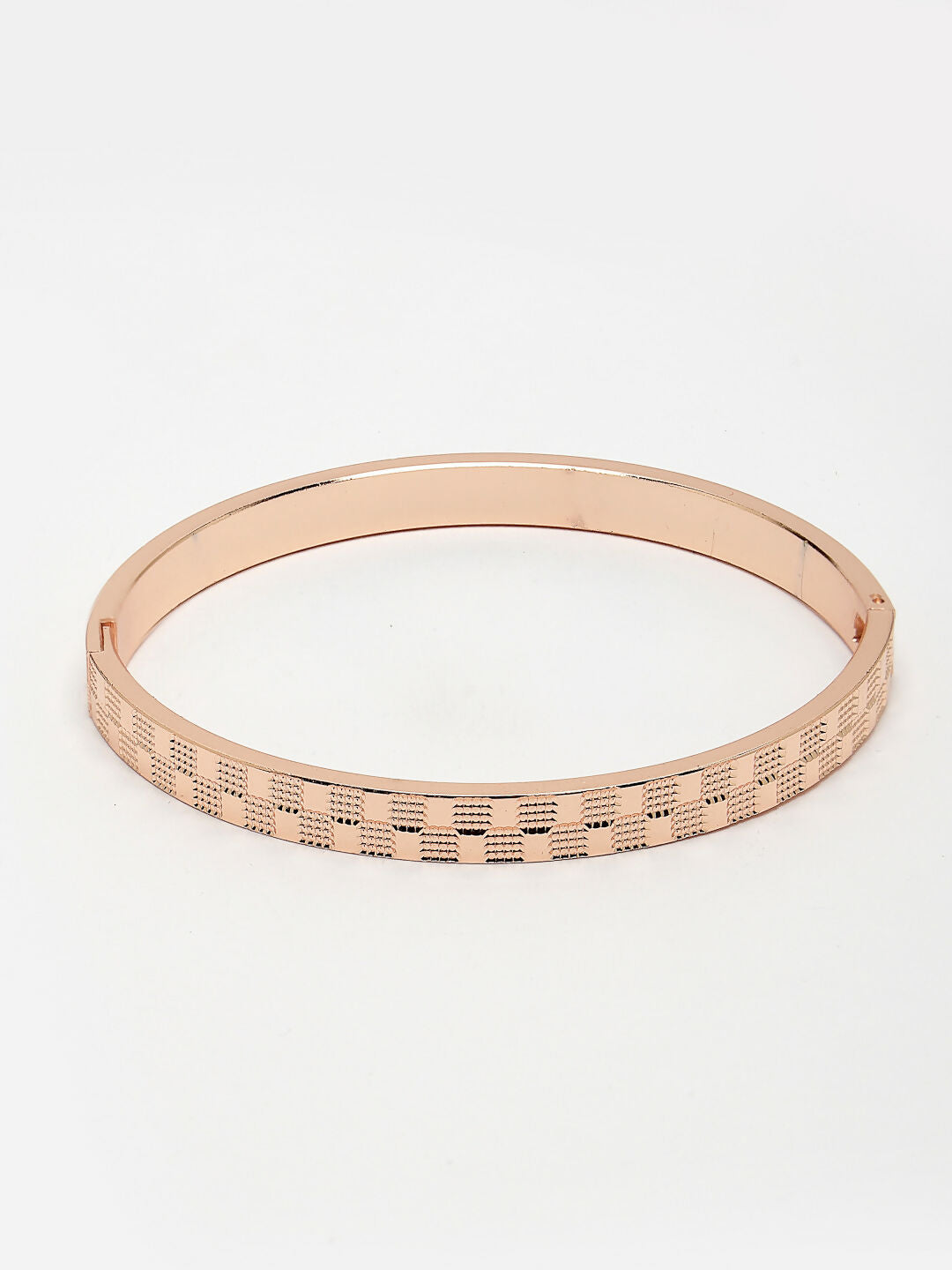 NVR Men's Rose Gold Stainless Steel Kada Bracelet - Distacart